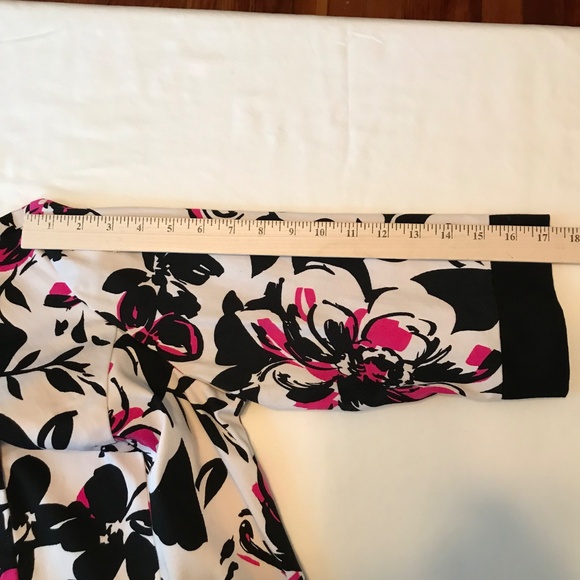 DANA KAY Open Front Cardigan Jacket Cotton Floral Black Pink Womens Plus Size 14 - Picture 16 of 16